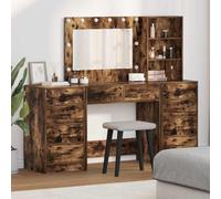 vidaXL Dressing Table with Drawer 3 pcs Smoked Oak Engineered Wood