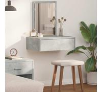 Dressing Table Concrete Grey 60 x 40 x 70 cm Engineered Wood Makeup Desk Slim UK