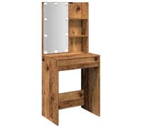vidaXL Dressing Table with LED Antique Wood 60 x 40 x 140 cm, Dressing Table with Mirror, Side Table, Dressing Table, Mirror, Makeup Table