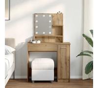 vidaXL Dressing Table with LED Artisan Oak 86.5x35x136 cm