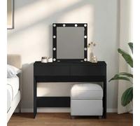 vidaXL Dressing Table with LED Black 100x40x130 cm