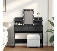 vidaXL Dressing Table with LED Black 100x40x130 cm