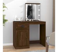vidaXL Dressing Table with LED Brown Oak 90x50x132.5 cm Engineered Wood, Brown