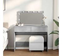 vidaXL Dressing Table with LED Concrete Grey 100x40x120 cm