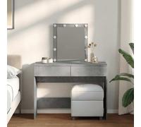 vidaXL Dressing Table with LED Concrete Grey 100x40x130 cm