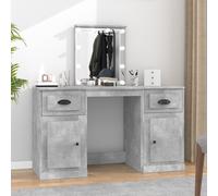 vidaXL Dressing Table with LED Concrete Grey 130x50x132.5 cm