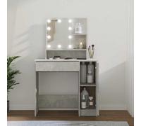 Vidaxl Dressing Table With Led Concrete Grey 86.5X35X136 Cm