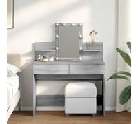 LED Light Dresser Desk Vanity Set with Makeup Mirror & Drawers Dressing Table