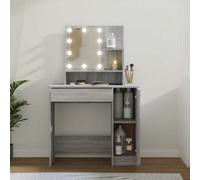 Vidaxl Dressing Table With Led Grey Sonoma 86.5X35X136 Cm