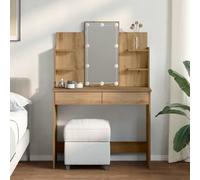 Dressing Table with LED Lights Makeup Table Vanity Desk Cosmetic Table vidaXL