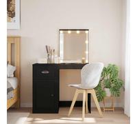 (black) vidaXL Dressing Table with LED Lights Makeup Table Vanity Desk Cosmetic Table