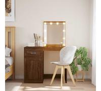 (brown oak) vidaXL Dressing Table with LED Lights Makeup Table Vanity Desk Cosmetic Table