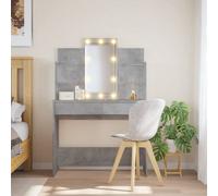 vidaXL Dressing Table with LED Lights Concrete Grey 96x40x142 cm, Grey
