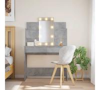 vidaXL Dressing Table with LED Lights Concrete Grey 96x40x142 cm