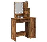 vidaXL Dressing Table with LED Old Wood 86.5x35x136 cm