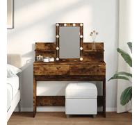 LED Light Dresser Desk Vanity Set with Makeup Mirror & Drawers Dressing Table