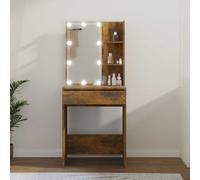 Dressing Table with LED Smoked Oak 60x40x140 cm GHB