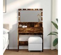 vidaXL Dressing Table with LED Smoked Oak 80x41x134.5 cm