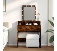 vidaXL Dressing Table with LED Smoked Oak 80x41x144.5 cm