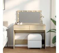 vidaXL Dressing Table with LED Sonoma Oak 100x40x120 cm