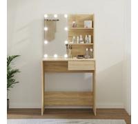 Vidaxl Dressing Table With Led Sonoma Oak 74.5X40X141 Cm Engineered Wood