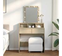 vidaXL Dressing Table with LED Sonoma Oak 80x41x144.5 cm