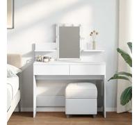vidaXL Dressing Table with LED White 100x40x130 cm
