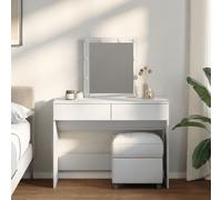 vidaXL Dressing Table with LED White 100x40x130 cm