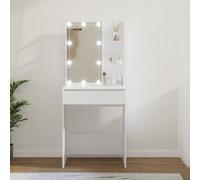 (White) vidaXL Dressing Table with LED Makeup Vanity Desk Cosmetic Table Multi Colours