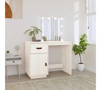 vidaXL Dressing Table with LED White 95x50x133.5 cm Solid Wood Pine
