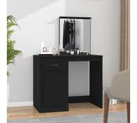 (black, with mirror) vidaXL Dressing Table Vanity Desk Cosmetic Table Makeup Desk Engineered Wood