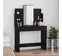 vidaXL Dressing Table with Mirror Black Oak 96 x 39 x 142 cm