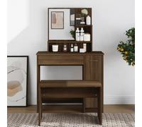 Vidaxl Dressing Table With Mirror Brown Oak 86.5X35X136 Cm