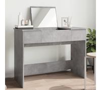 vidaXL Dressing Table with Mirror Concrete Grey 100x45x76 cm