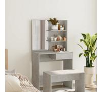 (Concrete grey) vidaXL Dressing Table with Mirror Bedroom Makeup Vanity Desk Cosmetic Table