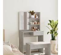 Vidaxl Dressing Table With Mirror Concrete Grey 74.5X40X141 Cm