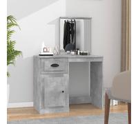 vidaXL Dressing Table with Mirror Concrete Grey 90x50x132.5 cm Engineered Wood