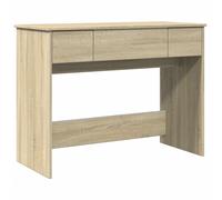 Dressing Table Sonoma Oak 100x45x76cm Engineered Wood & Glass Vanity with Mirror