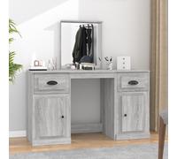 vidaXL Dressing Table with Mirror Grey Sonoma 130x50x132.5 cm