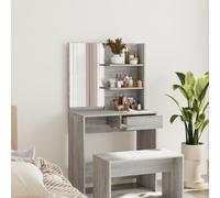 vidaXL Dressing Table with Mirror Grey Sonoma 74.5x40x141 cm
