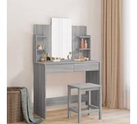Vidaxl Dressing Table With Mirror Grey Sonoma 96X39X142 Cm