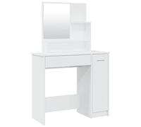 Dressing Table with Mirror High Gloss White 86.5x35x136 cm
