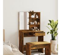 vidaXL Dressing Table with Mirror Smoked Oak 74.5x40x141 cm UK GF0