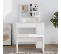 Vidaxl Dressing Table With Mirror White 86.5X35X136 Cm Dressing Tables