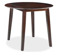 vidaXL Drop-leaf Dining Table Round MDF Brown Space Saving Kitchen Furniture
