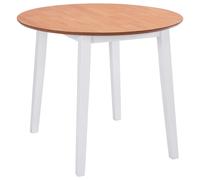 vidaXL Drop-leaf Dining Table Round MDF White