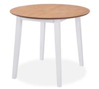 vidaXL Drop-leaf Dining Table Round MDF White Space Saving Kitchen Furniture