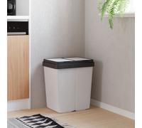 vidaXL Dual Bin White 2x25 L