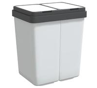 vidaXL Dual Bin White 2x25 L