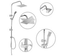 vidaXL Dual Head Shower Set with Hand Shower Stainless Steel Bathroom Diverter